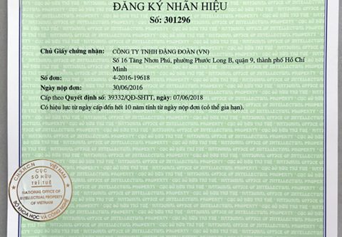 DonaKein được cấp Giấy chứng nhận đăng ký nhãn hiệu sở hữu trí tuệ